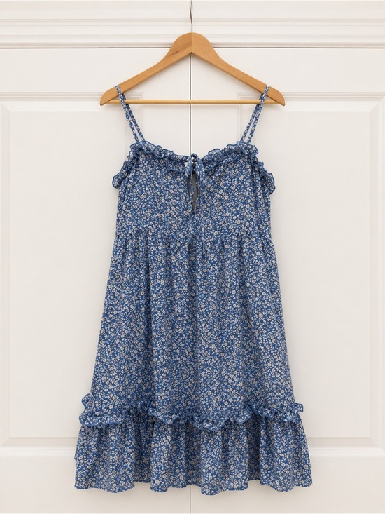 Dress Forum Dresses & Skirts - DRESS FORUM Blue Floral Tie-Neck Dress